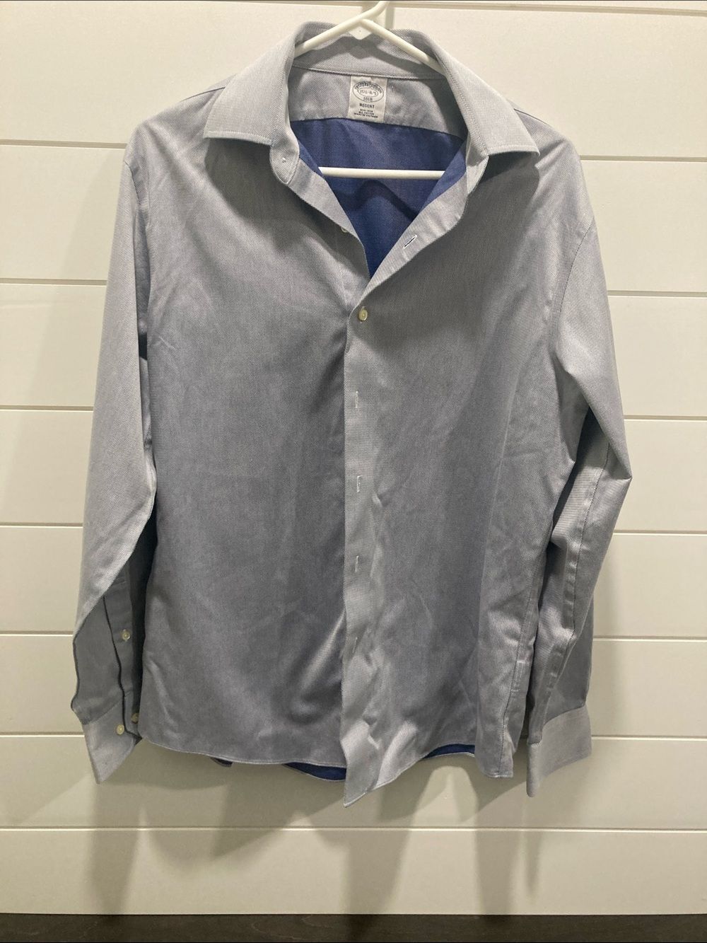 Brooks Brothers 1818 Regent Fit Non-Iron Dress Shirt Blue/Grey-Size 15.5 34/35